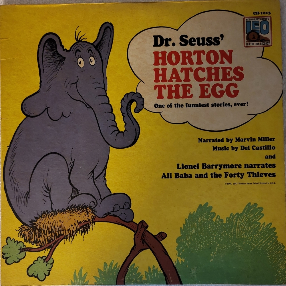 Dr. Seuss' Horton Hatches the Egg  CH1013 Leo the Lion Records  1975